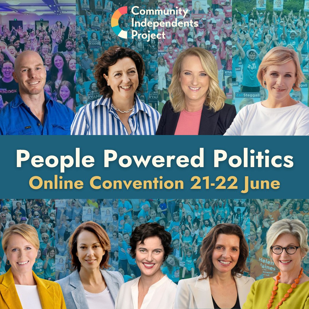 Be part of #PeoplePoweredPolitics! Register now, $45 Early Bird tix, CIP’s online Convention including every MP & Senator as we come together to turbo charge the Community Independents movement. events.humanitix.com/people-powered… #Auspol #CommunityIndependents