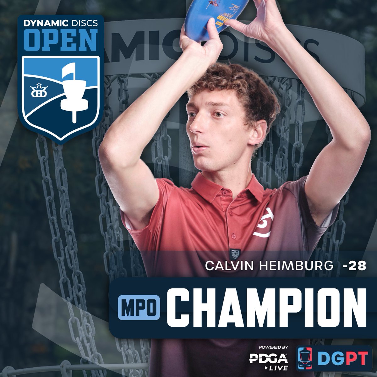 Calvin Heimburg is your 2024 @DynamicDiscs Open MPO Champion! 🏆 This is his first DGPT win in over a year (2023 JBO)