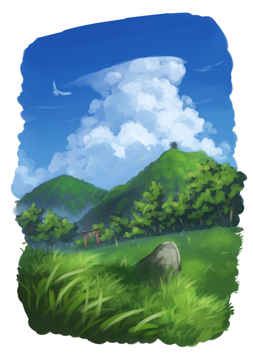 outdoors sky day cloud from behind blue sky tree  illustration images