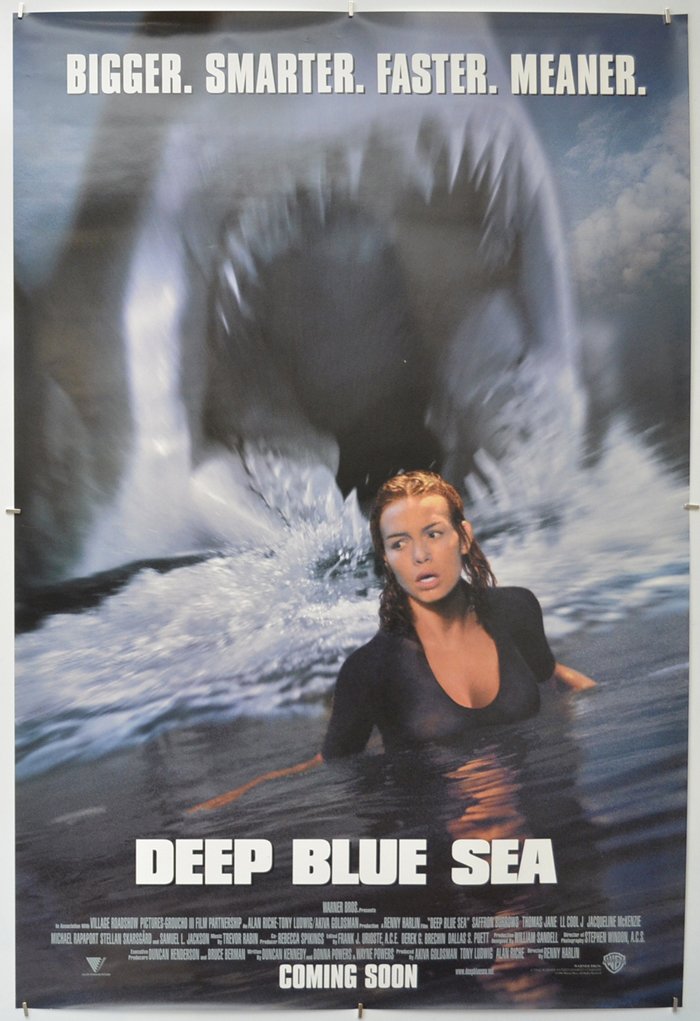 Tonight's film: Deep Blue Sea
#deepbluesea #saffronburrows #thomasjane #llcoolj #samualljackson #jacquelinemckenzie #michaelrappaport #stellanskarsgard #aidaturturro #rennyharlin