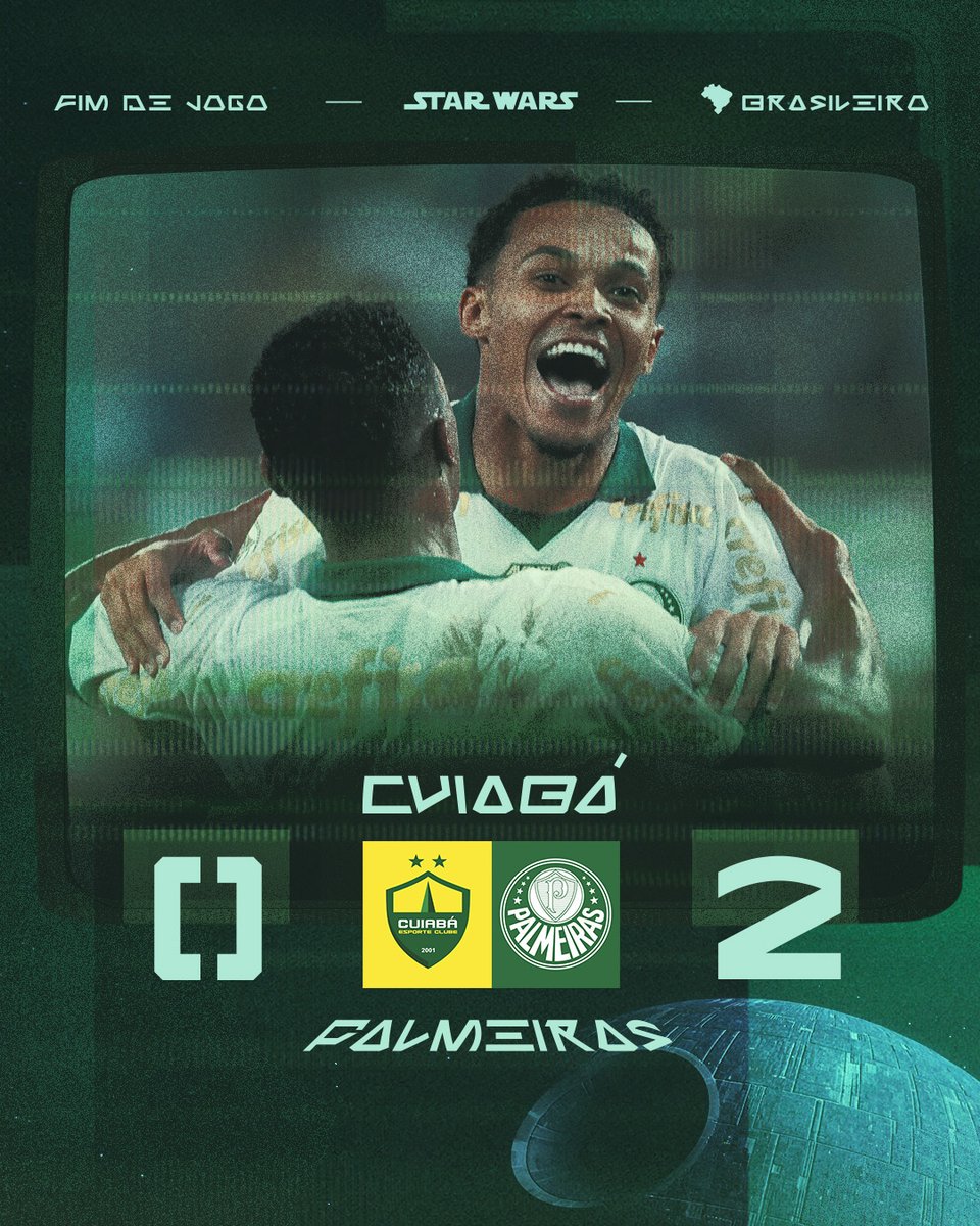 ÔH, TRÊS PONTOS SUADOS, VIU? 🥵

Uma noite de domingo mais 𝒂𝒍𝒗𝒊𝒗𝒆𝒓𝒅𝒆 em Cuiabá! 💚

🏆 Cuiabá 0x2 Palmeiras
⚽ Lázaro e Estêvão

#AvantiPalestra #CUIxPAL
#JuntosNoBrasileirão