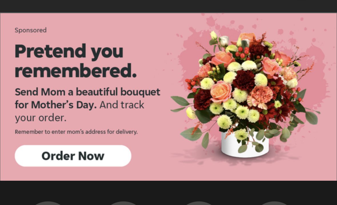 idk maybe I’m just a sensitive mom but this @SkipTheDishes ad made me feel sad also who would even order flowers through a food delivery app