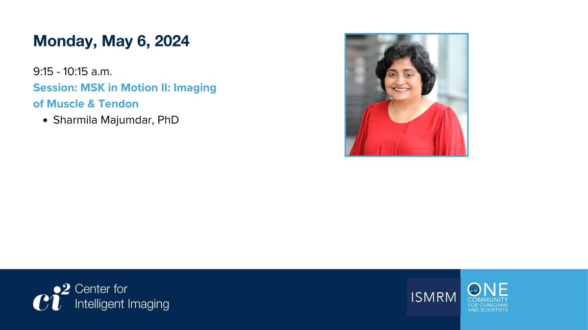 This morning, @UCSF_Ci2's Dr. @sharmilamajumda's work on 'The Role of MR Diagnosed Bilateral Patellar Tendinopathy on Pain and Quality of Life in Elite Athletes' will be featured in a digital poster presentation during the MSK in Motion II Session at @ISMRM. #ISMRM24 #ISMRM