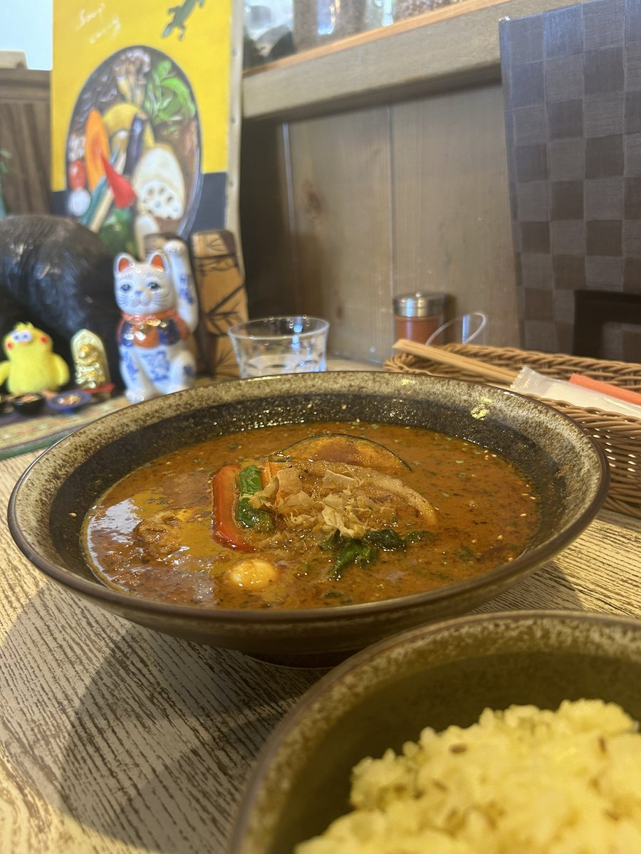 昨日食べに行ったスープカレーがすごく美味しかった🙂‍↕️