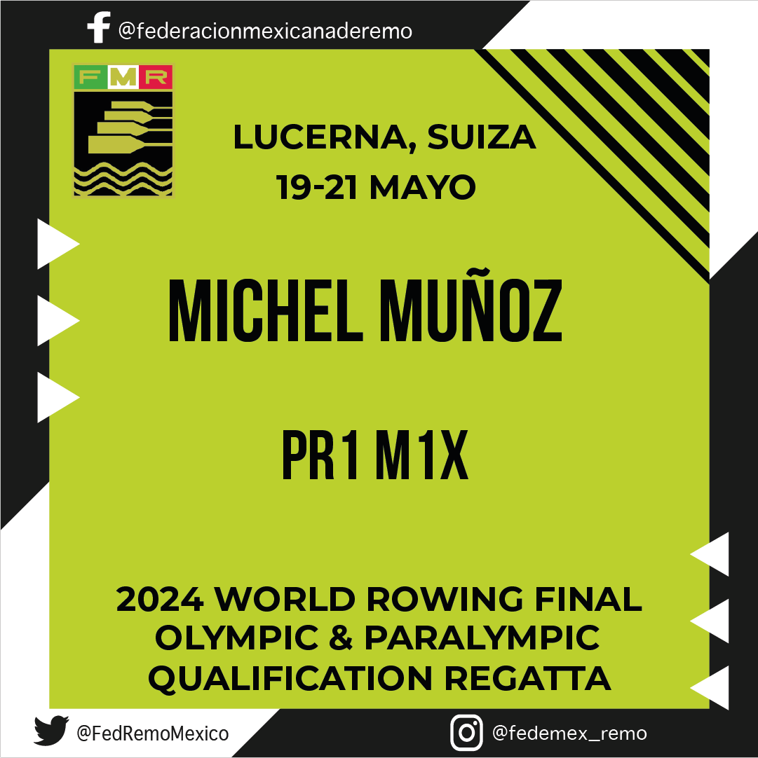 Michel Muñoz es otro de los atletas que estarán buscando un boleto a Paris 2024 @paris2024  Mucho éxito Mich!! Vamos por todo!!  #teammexico #remo #rowing #pararemo #pararowing
