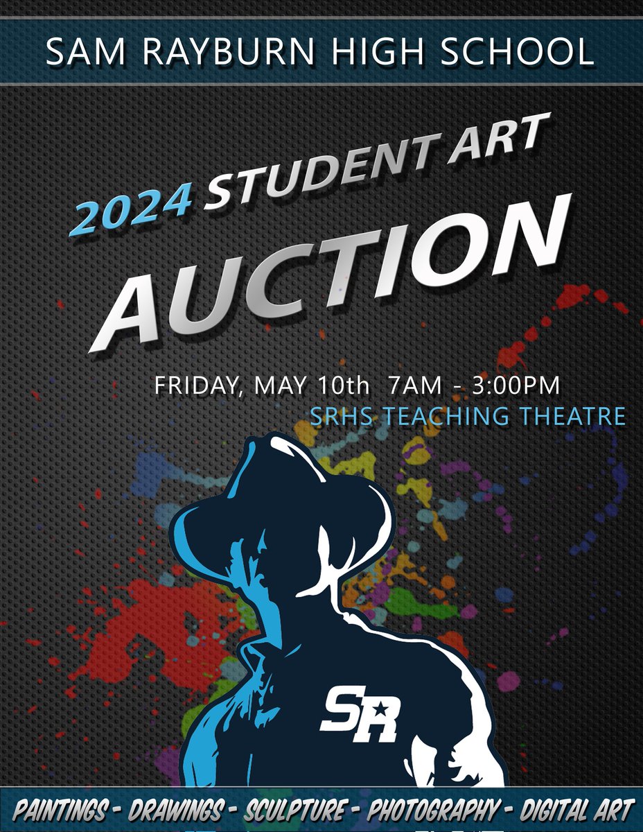 Sam Rayburn Art (@texanart) on Twitter photo The Art Auction is this Friday. Come out and bid on all the work the students have been making! <a href="/VisualArtPISDTX/">VisualArtsPISD_TX</a> @SRHSprincipal23 <a href="/SamRayburn_HS/">Sam Rayburn High School</a> The Art Auction is this Friday. Come out and bid on all the work the students have been making! <a href="/VisualArtPISDTX/">VisualArtsPISD_TX</a> @SRHSprincipal23 <a href="/SamRayburn_HS/">Sam Rayburn High School</a>