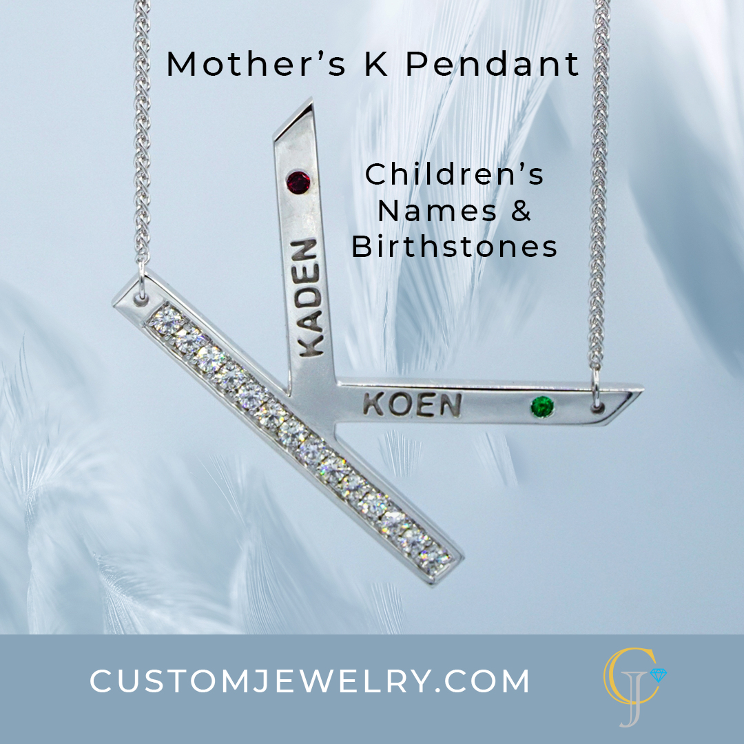 Cherish the bond that’s as unique as your family with our Mother’s K Pendant. Personalized with your children’s names and birthstones, it’s a piece that says “love” in every detail. Find yours at customjewelry.com #MothersLove #PersonalizedJewelry #FamilyJewels 💎👩‍👧‍👦✨