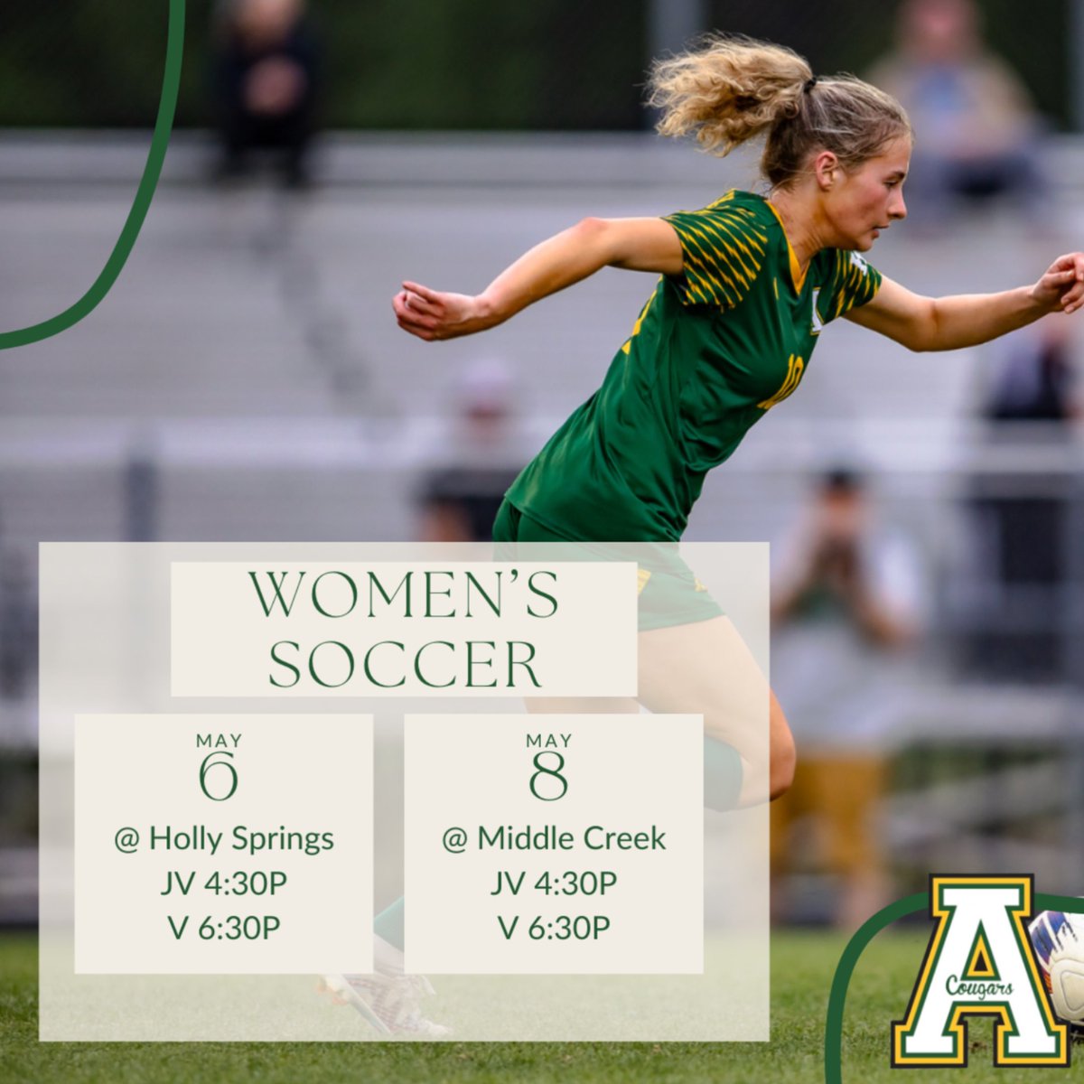 ⚽️ Regular Season Play ⚽️ @apexhighschool @apexhsathletics @baseballapex @ApexHS_WSoccer @apexhscheer @apexhsgolf @APEXLAX @ApexWomen @softballapex @apextrackxc @ApexHighTennis