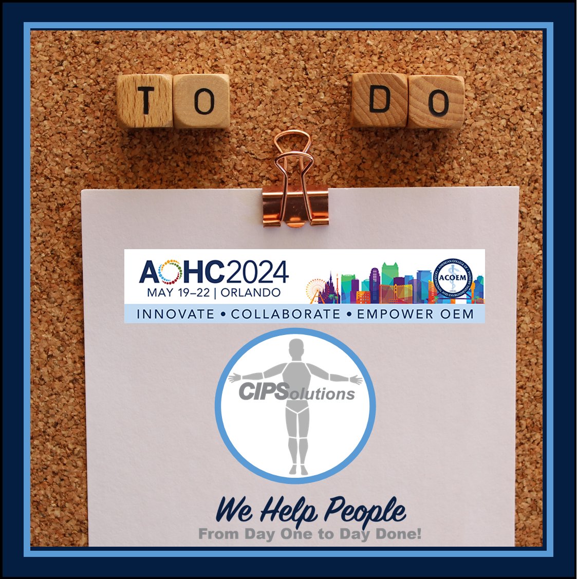 In just two weeks we will be attending the largest meeting of occupational and environmental health professionals in the world!  It's the American Occupational Health Conference (AOHC) in Orlando Florida and we hope to see you there! lnkd.in/eMVnDj9T
#CIPSolutions