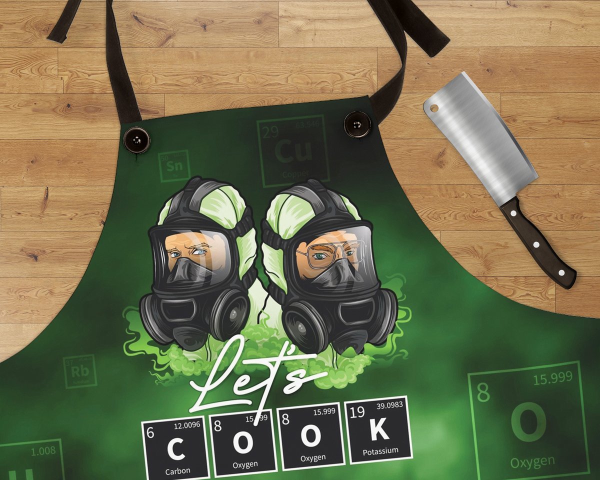Cook like a chemist with the Let's COOK Apron! 👨‍🍳💥 Walter and Jesse have your back in the kitchen. #CookingGear #BreakingBad #FathersDay etsy.me/4b4nw7q
