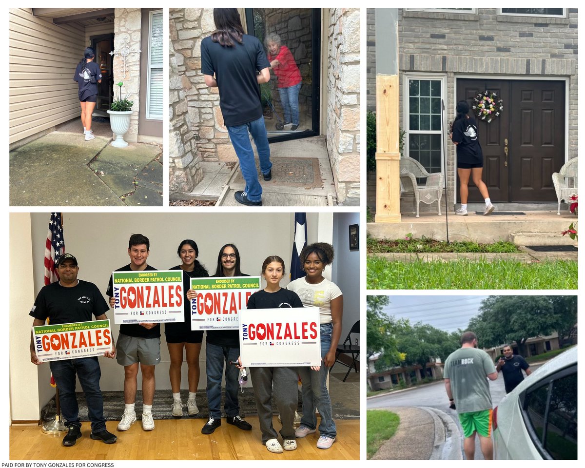 Team Tony was busy knocking doors this weekend! Can’t outwork this team. #TX23
