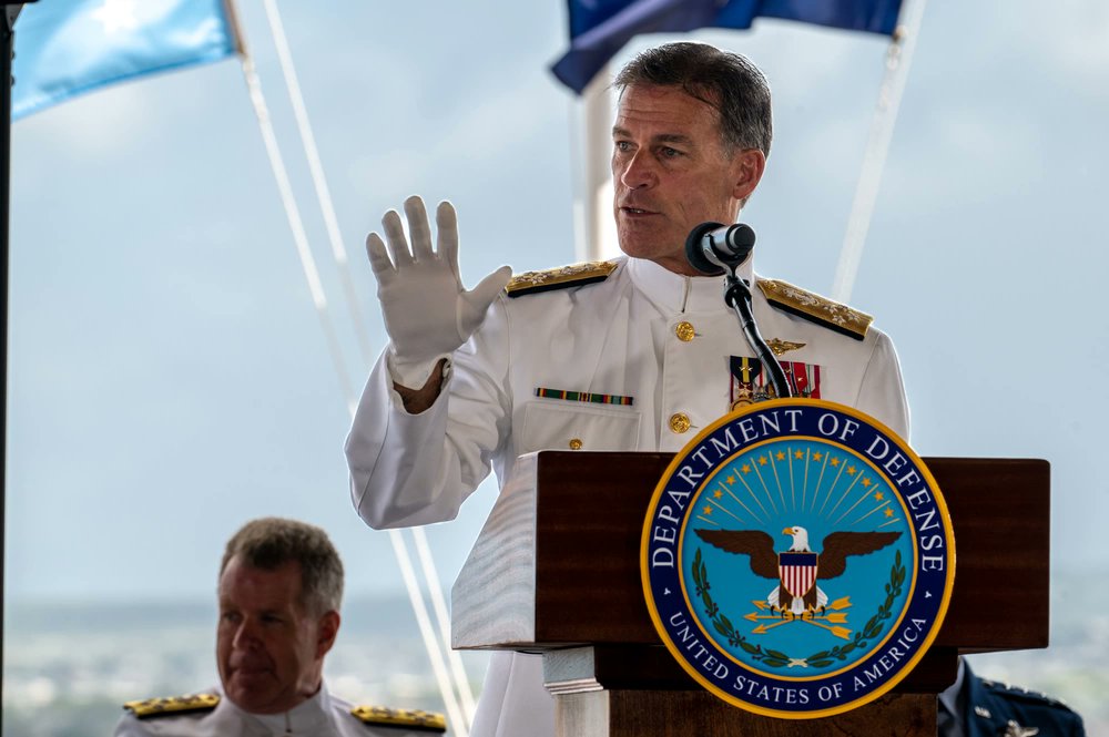 米ハワイ州で2024年5月3日、米インド太平洋軍の司令官交代式が行われ