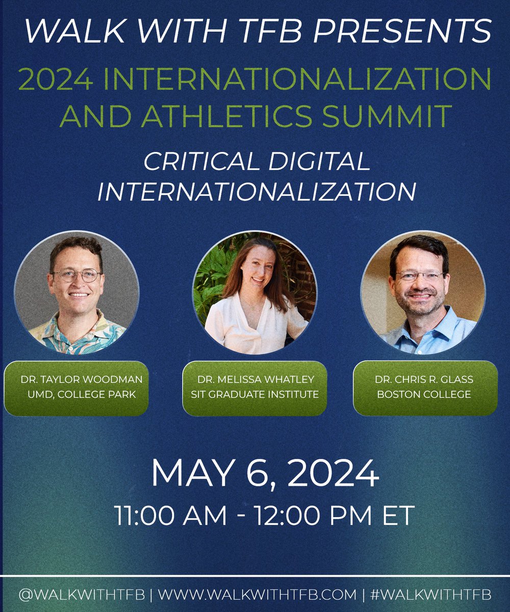 'We must ask: are we digitalising international education, or are we internationalising digital inequities?'

Insights, opportunities, & challenges at the intersection of tech and intl ed.

Register: umd.zoom.us/meeting/regist…

It’s happening. We’re walking! 

#WalkWithTFB