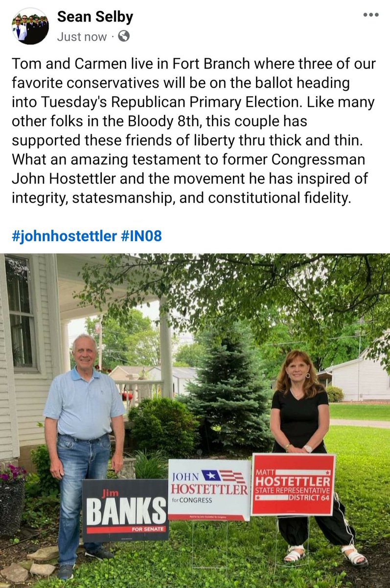 Good to see other folks aren't letting out-of-state interests dictate who they can have representing them, either.
@johnhostettler is the reliable, conservative choice for southwestern Indiana and that is especially what we need for such an unreliable time as this. 
#IN08