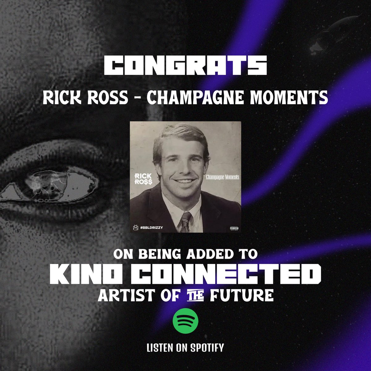 KinoAOTF's tweet photo. Congrats to Champagne Moments by @rickross on being added to the Kino Connected: Artists Of The Future playlist. πΆπͺ°π Click the link to hear this artist and others. #kinoaotf #kinoconnected #kinoplaylist https://t.co/Jf6viG5s5x https://t.co/qxZKxojZnm