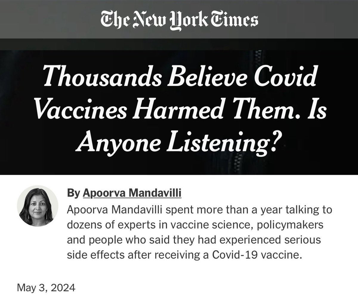 I wish the NYT would devote an equal amount of coverage to what the virus—now completely unchecked—is actually doing to people. “Research may ultimately find that most reported side effects are unrelated to the vaccine, he acknowledged. Many can be caused by [C19] itself.”