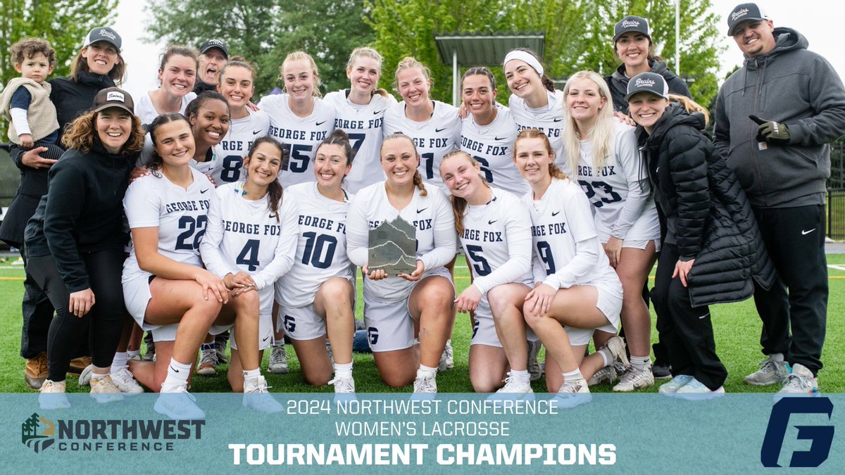 Tournament Champions!! Congratulations to the George Fox Bruins who have repeated as the NWC Women's Lacrosse Tournament Champions and earned an AQ into the NCAA Division III National Tournament! @GFUlax