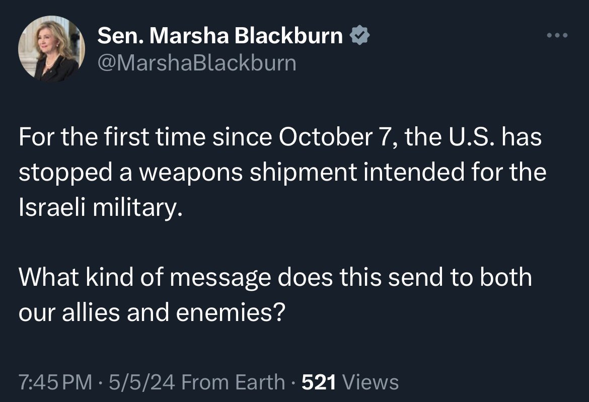 Marsha voted against the aid package for Israel.