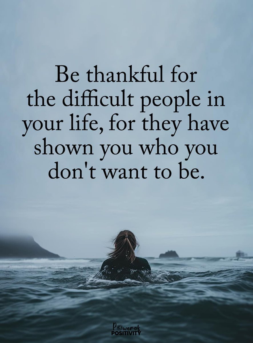 Be thankful for the difficult people in your life, for they have shown you who you don't want to be.