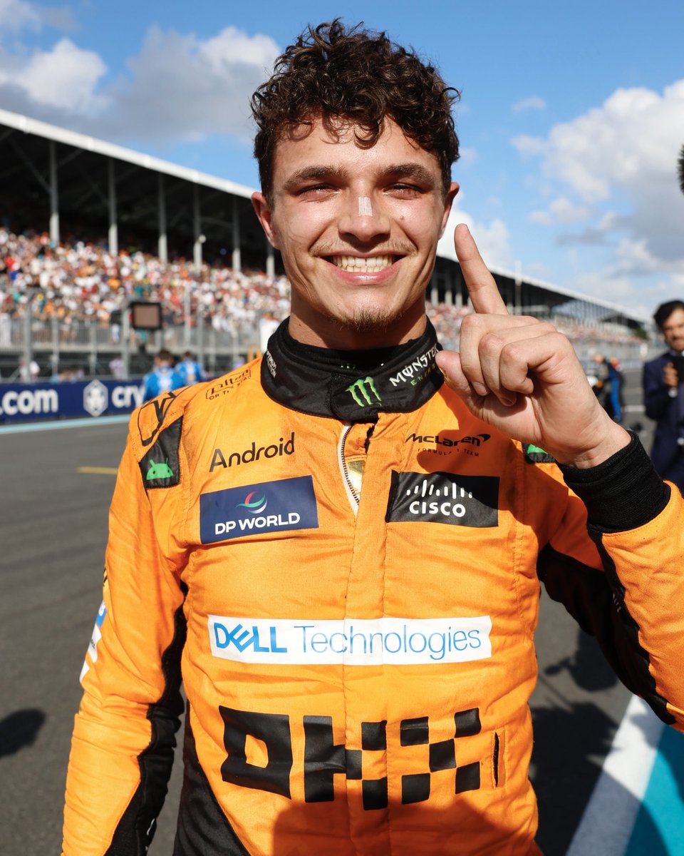 WHAT JUST HAPPENED 🤯 <a href="/LandoNorris/">Lando Norris</a> takes P1 at the #MiamiGP. 

<a href="/McLarenF1/">McLaren</a> // #McLaren