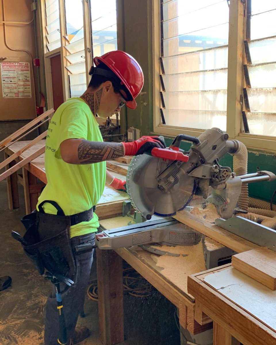 Precision is key 🔑 Our Maui pre-apprentices are not just cutting wood, they’re carving their path in the industry. 
.
.
#HCATFHawaii #CarpentryLife #PrecisionCutting #ToolsoftheTrade