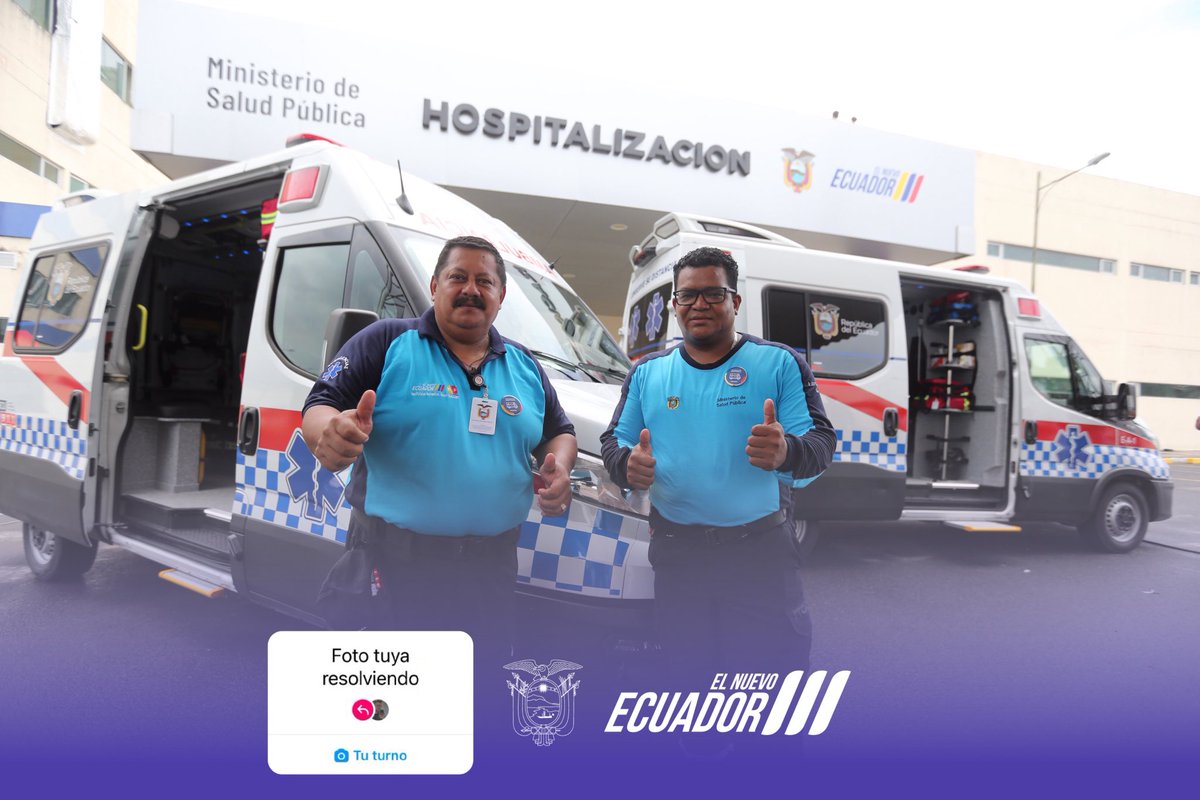 Entregamos 10 nuevas ambulancias totalmente equipadas con la más alta tecnología 👏🏻 para fortalecer el servicio de atención prehospitalaria del país 🇪🇨. #ElManQueResuelve #ElNuevoEcuadorResuelve