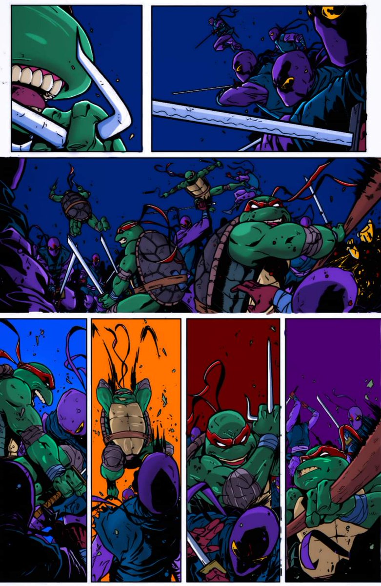 Post a green (also happy 40th #TMNT) Colors by me, art by @IbanCoello 🎨🐢