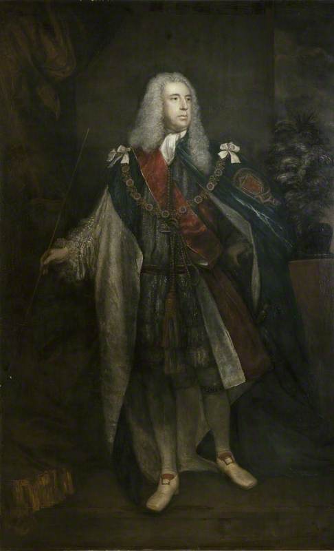 Charles Fitzroy, 2nd duke of #Grafton, died at #Euston on 6 May, 1757. Yes, he of Grafton Street, #Dublin Grafton had served as Lord Lieutenant of Ireland for 1720-1724. See @DIB_RIA entry: dib.ie/biography/fitz… Portrait: @AshmoleanMuseum #GarterItUp