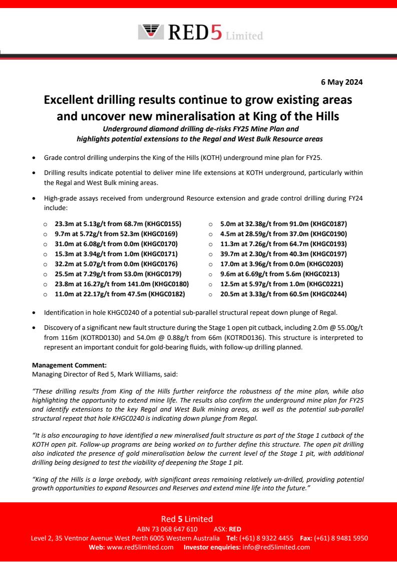 King of the Hills Drilling Update $RED - bit.ly/3JOdJWY