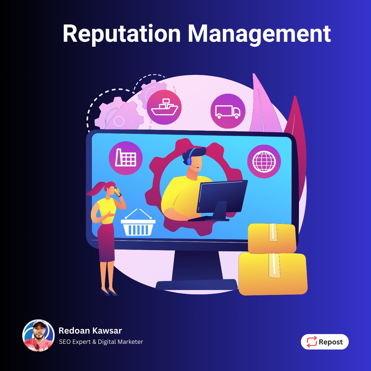 Reputation Management in Local SEO:

- Optimize Google Biz Profile
- Respond to reviews
- Be active on SM
- Use local keywords
- Create local content
- Build citations/links
- Be consistent
- Monitor presence

Attract local customers & build trust!

#LocalSEO #OnlineReputation