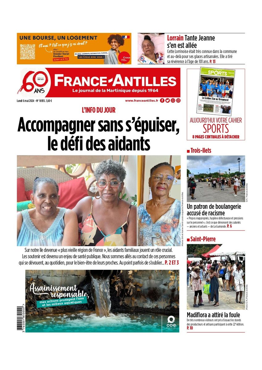 🔴 À la UNE de votre journal CE LUNDI : le défi des aidants familiaux, Tante Jeanne s'en est allée ou encore un patron de boulangerie accusé de racisme 🗞