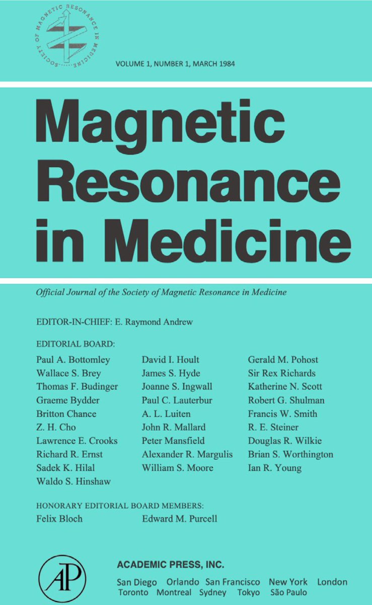 This year, we're celebrating 40 years of Magnetic Resonance in Medicine! In page 11 of our magazine, MRM Editor-in-Chief Peter Jezzard explore the origins and milestones that have shaped this journal and #ISMRM. Discover the full journey: blog.ismrm.org/2024/05/03/mrm… #ISMRM #ISMRM2024