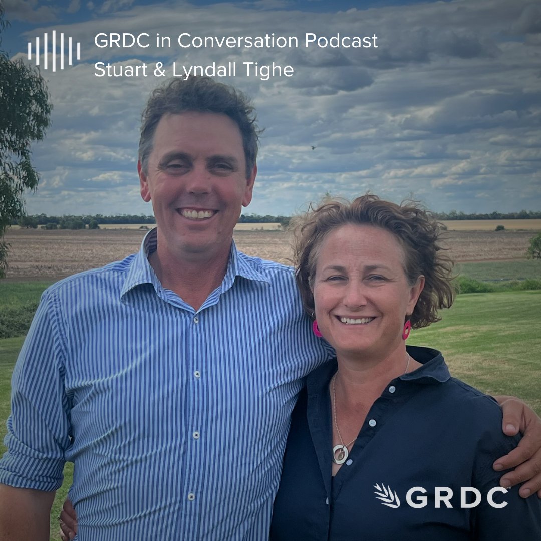 🎙️ NEW PODCAST - #GRDCInConversation This week, Stuart & Lyndall Tighe discuss their backgrounds, supply chains and farming models, business ownership, and ideas around sustainability and carbon. @humans_of_ag Podcast ▶️ bit.ly/4dg4zA2 Video ▶️ bit.ly/3Wq6M63