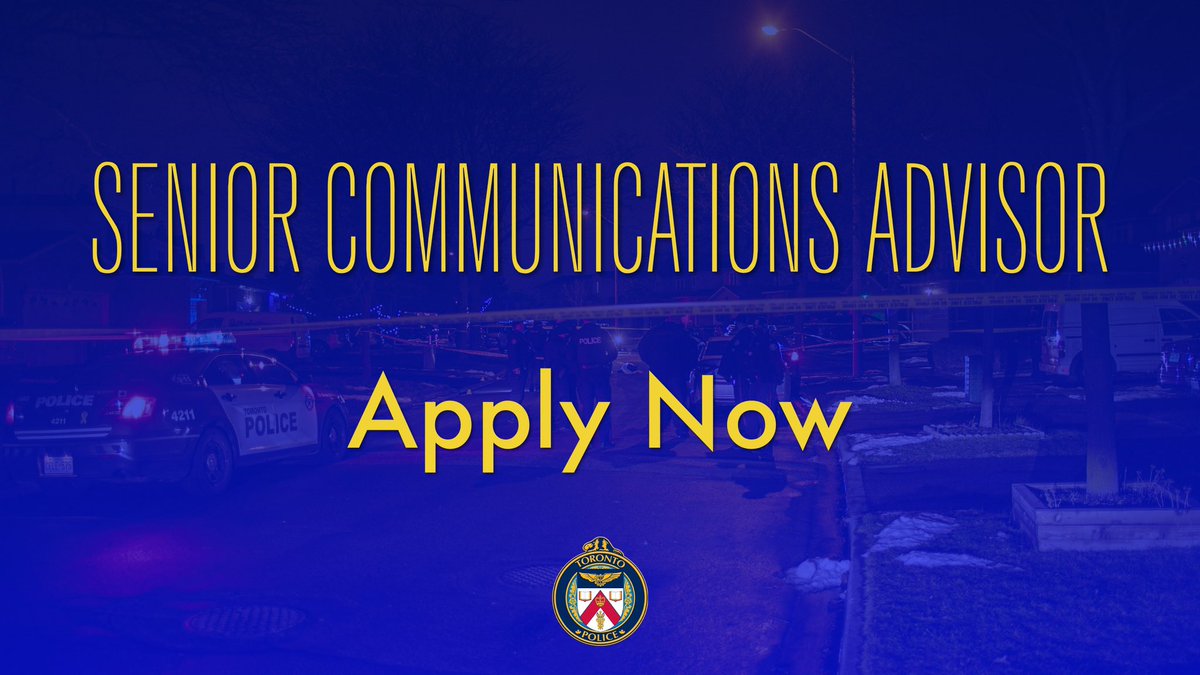 Exciting opportunity for Senior Communications Professional to join dynamic, fast paced Corp Comms department @TorontoPolice Do you have 5 years experience in a similar role? Apply now. Great benefits, hybrid, and support to develop your career. linkedin.com/jobs/view/3913…