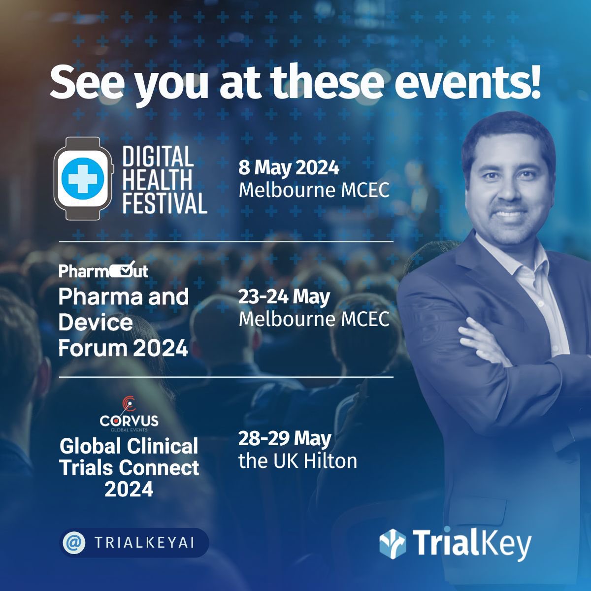 Excited to be part of these upcoming events in May! Join us for an enriching experience of learning, networking, and collaborating with fellow industry innovators. Let's shape the future of healthcare together! #DHF24 #GCTC24