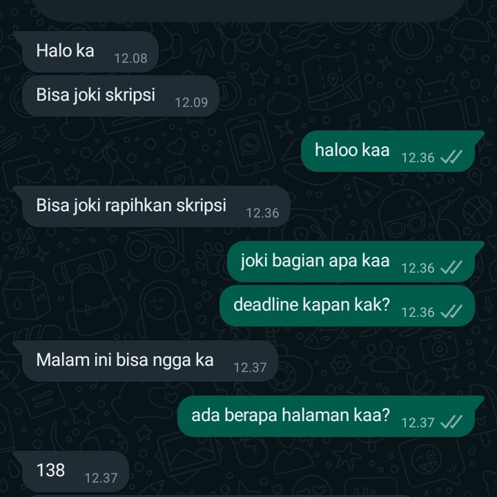 hai aku udh open joki resume, makalah, daftar pustaka, daftar isi, joki tulis, joki ketik, masukkan data Excel, rapihin skripsi, halaman, lampiran, cover, watermark, dll.
• dikerjain rapi ga asal-asalan kok✨

#zonaba #zonauang #jokitugas