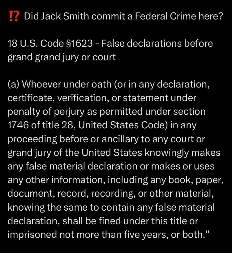 Jack Smith is a criminal!
#NoOneIsAboveTheLaw