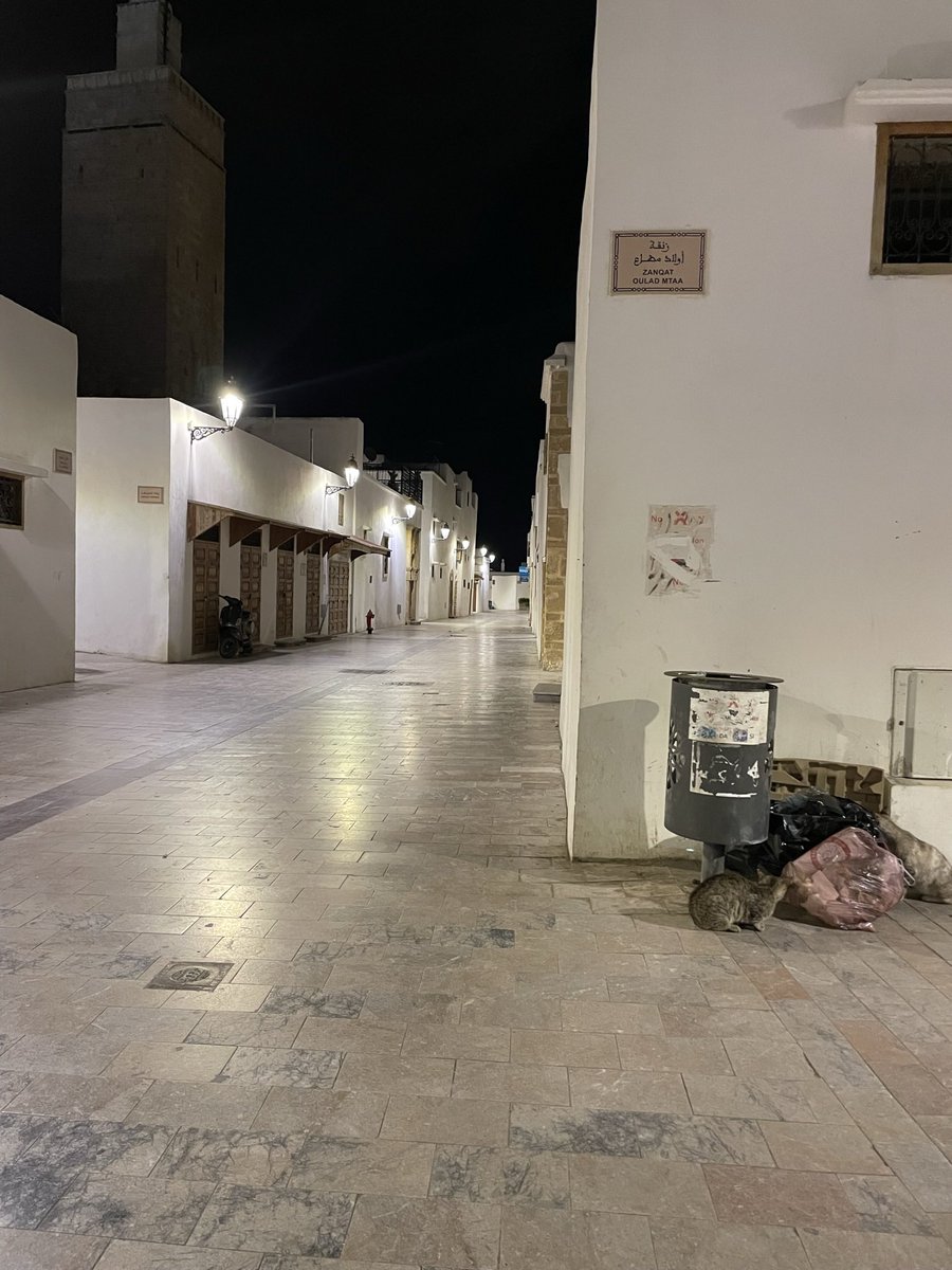 Roaming around after midnight inside the village in Morocco