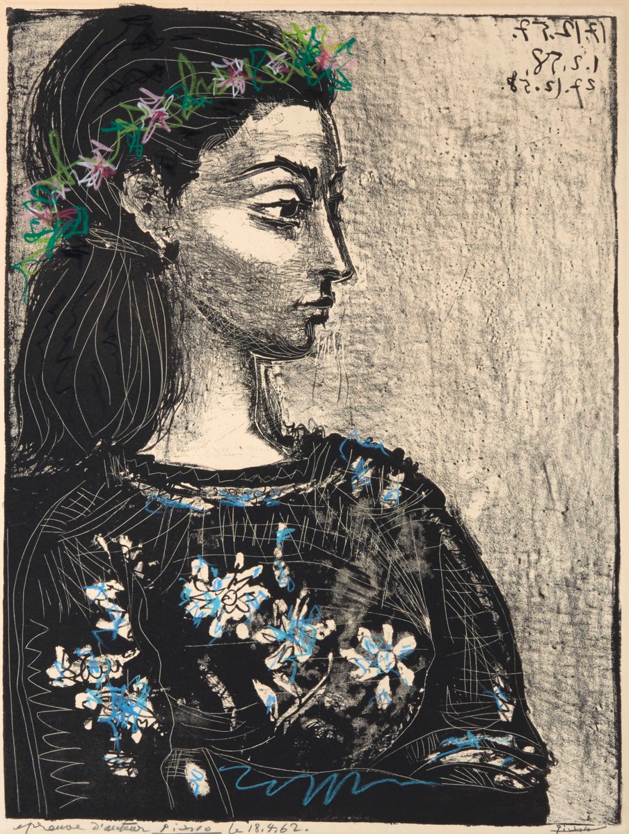 Pablo Picasso, Femme au corsage à fleurs, 1962