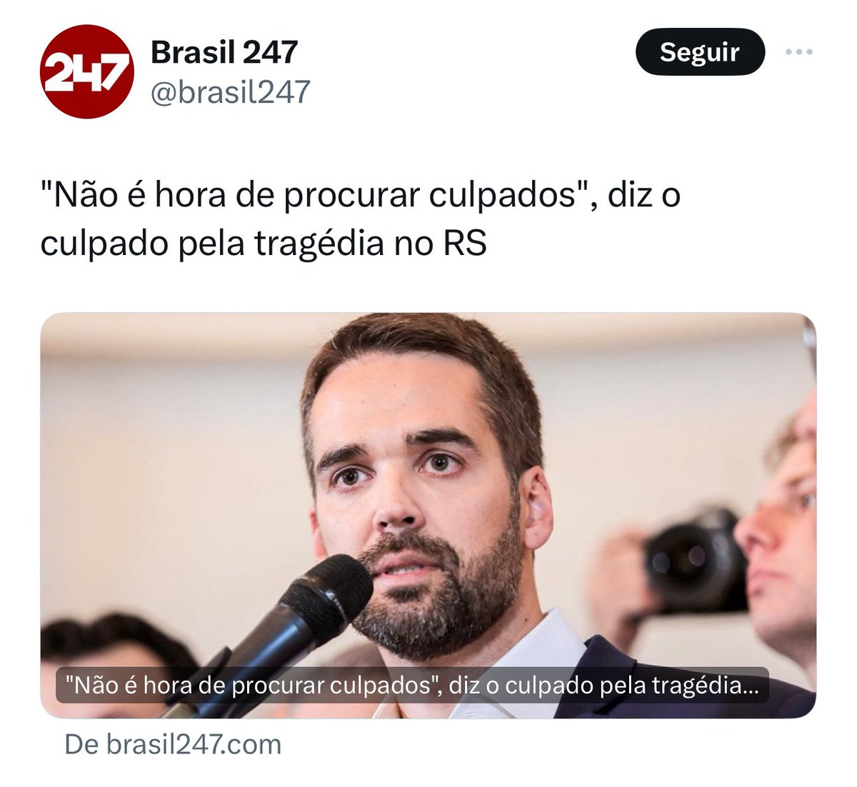 A tragédia que teve na Bahia em 2021, não lembro do Brasil 247 culpando o Rui Costa. Ou só vale culpar o governador quando não beija o pé do PT????