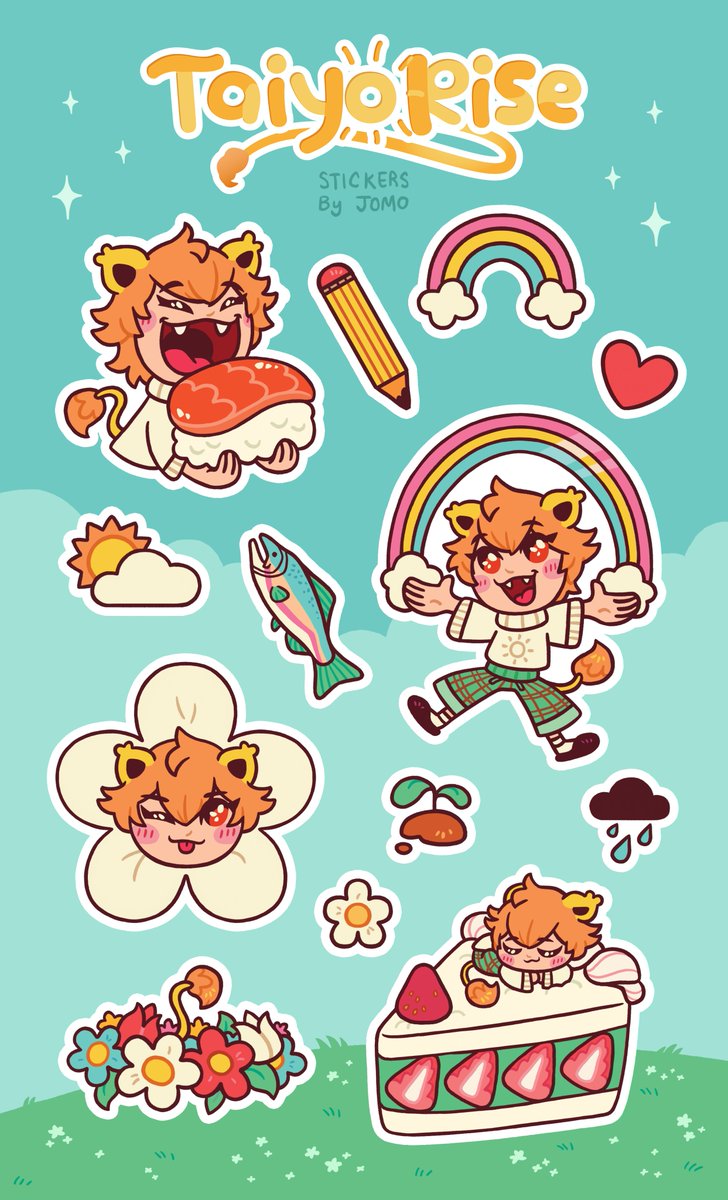 cute taiyo sticker sheet by <a href="/jomo404/">Jonas Morgan 🦕</a> !! 💛💛 #taiyodoodle