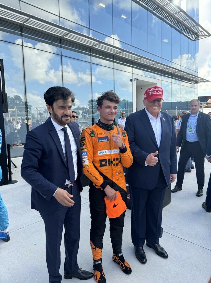 It was a great honor to see my friends at McLaren win the big Miami Formula 1 race. It was the car I visited before the race, and Endorsed—that’s what we need for our Country—WINNING!