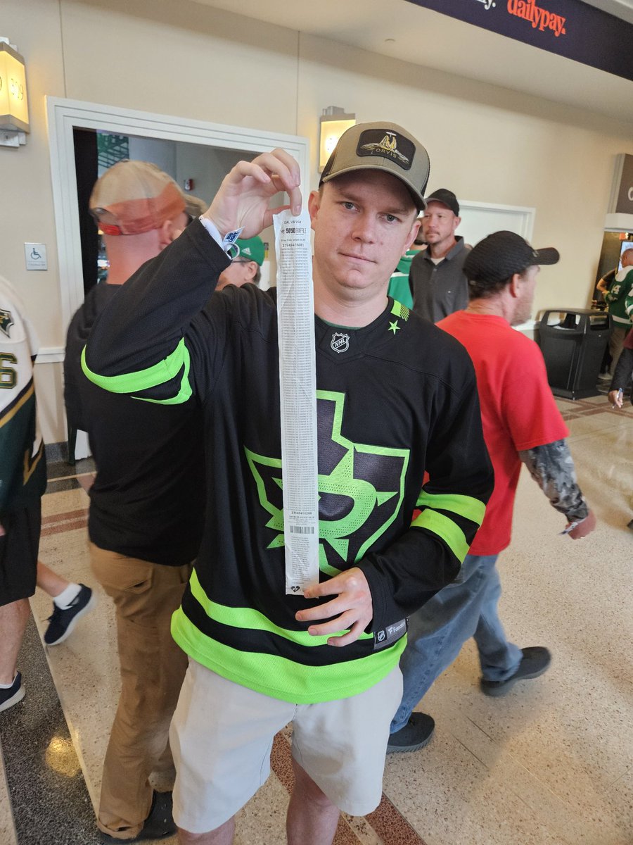 BryceCozine's tweet photo. 50/50 raffle winner at Game 7 tonight #TexasHockey inspired by @BarstoolBigCat wish me luck https://t.co/O7IgU7fwq2