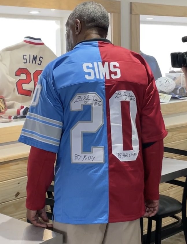 Lions fan. Sooners fan. All-the-above fan. I’ve got a jersey for you. Check out my limited edition split jersey in my online shop! shop.billysimsbbq.com #billysims