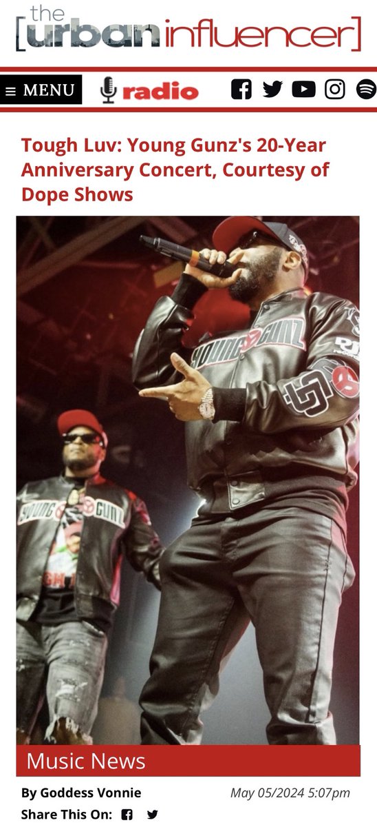 Here’s my review of the concert : Tough Luv: Young Gunz's 20-Year Anniversary Concert, Courtesy of Dope Shows theurbaninfluencer.com/article/tough-…

#younggunz #phillymusic #hiphop #hiphopmusiclovers 

@YoungChris @Neef_Buck