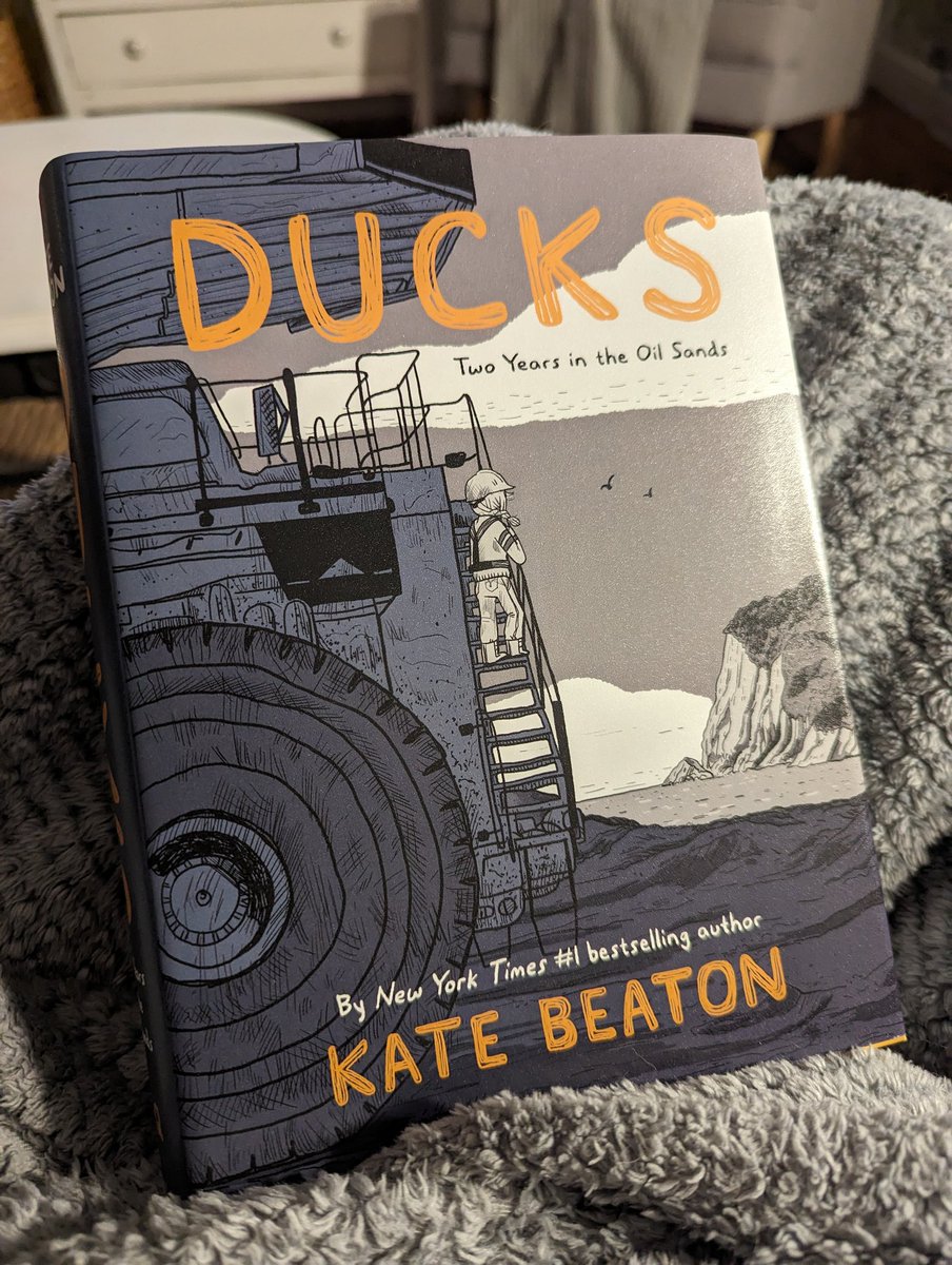 I just finished this book  I'm so impressed. I have no personal connection to the oil sands or camp work, so this was eye-opening. Life is difficult; it's not black and white, but more like the greys of Kate Beaton's images.  #AMustRead #CanadaReads