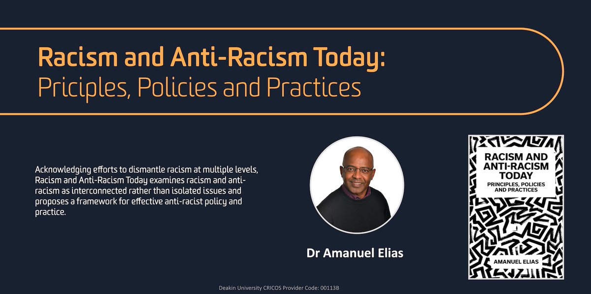 Congratulations to ADI's Dr @amanuel_eliasH who has published a book titled 'Racism and Anti-Racism Today: Principles, Policies and Practices' with @EmeraldGlobal👏 📚 Available here: books.emeraldinsight.com/page/detail/ra…