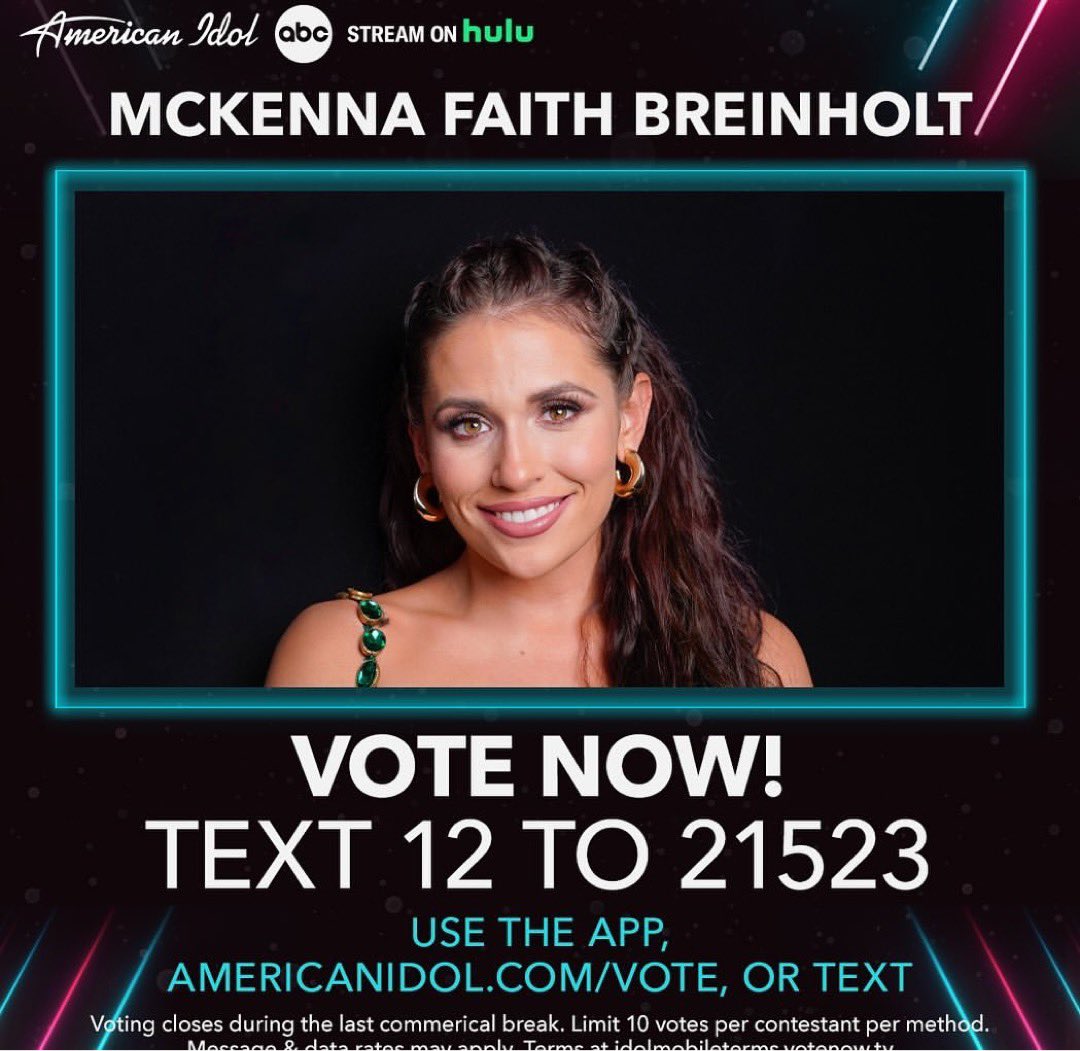 If you think she was great and you want her in your #AmericanIdol #TOP5 then VOTE NOW. Don’t forget the #AmericanIdol season finale is in two weeks. Don’t forget voting close during the last commercial break.

#AmericanIdol #ABCNetwork #Disney #TheNextAmericanIdol #Hulu #IDOL