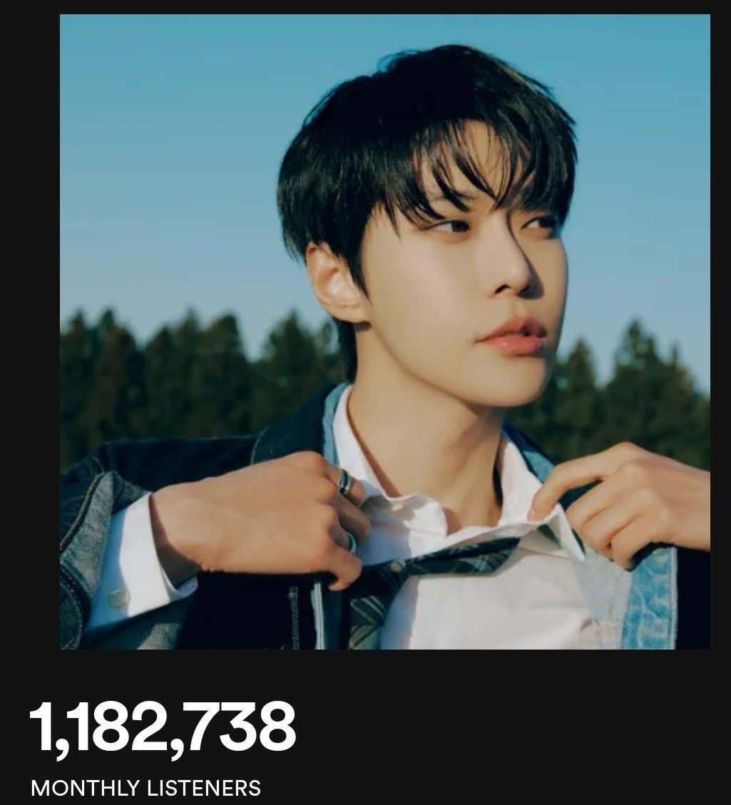 240506 #DOYOUNG reached a *NEW PEAK* of 1,182,738 Monthly Listeners on Spotify! 💙 #DOYOUNG_청춘의포말_YOUTH #도영 #NCT도영 #ドヨン
