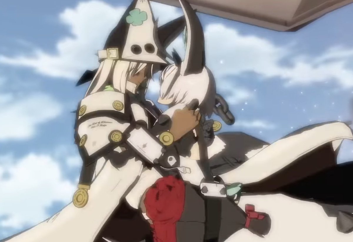 Ramlethal with her sister Elphelt at the end of Guilty Gear Xrd Revelator.